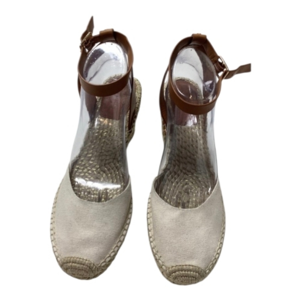 Tory Burch Espardille Beige Wedge Sandal Women's Size 10